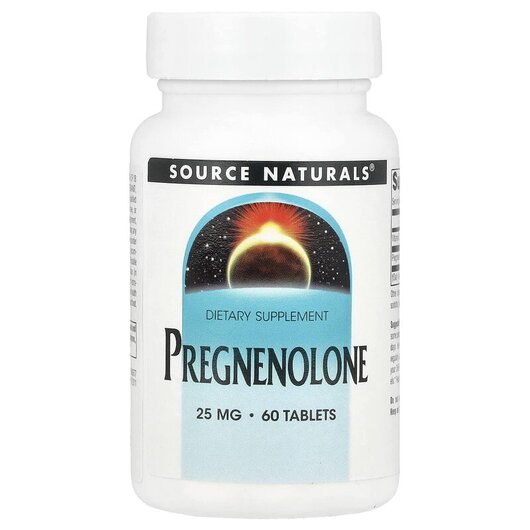 Основне фото товару Source Naturals, Pregnenolone 25 mg, Прегненолон, 60 таблеток