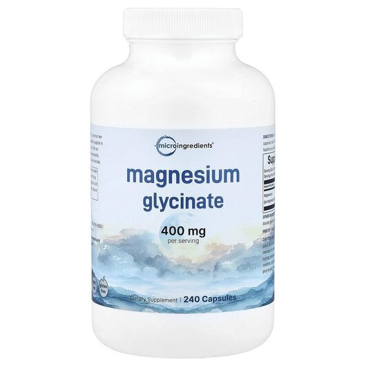 Основне фото товару Micro Ingredients, Magnesium Glycinate, Гліцинат магнію, 240 капс