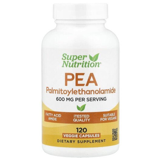 Основне фото товару Super Nutrition, PEA Palmitoylethanolamide, ПЕА, 120 капсул