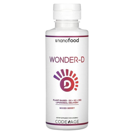 Основное фото товара Nanofood Wonder-D Plant-Based D3 + K2 + B12 Liposomal Delivery Mixed Berry Основное фото товара Nanofood Wonder-D Plant-Based D3 + K2 + B12 Liposomal, Витамины D