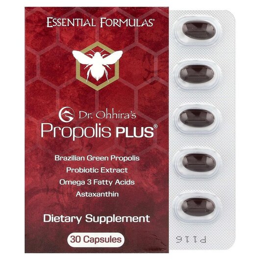 Основное фото товара Dr. Ohhira's, Прополис плюс, Propolis Plus, 30 капсул