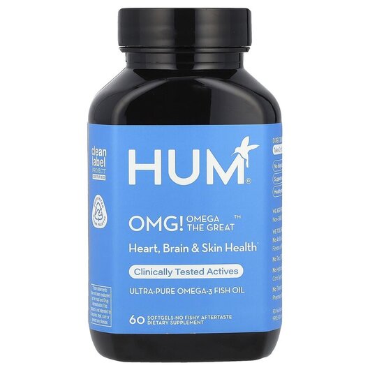 Основное фото товара HUM Nutrition, Омега 3, OMG! Omega The Great, 60 капсул