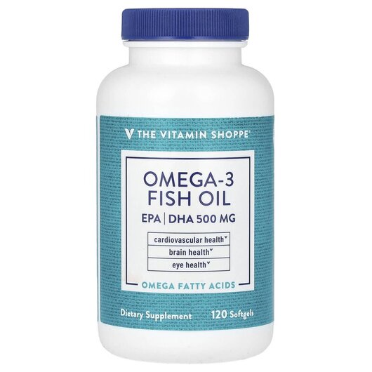 Основное фото товара TheVitaminShoppe, Омега 3, Omega-3 Fish Oil 500 mg, 120 капсул