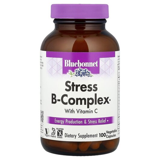 Основное фото товара Bluebonnet Nutrition, B-комплекс, Stress B-Complex, 100 капсул