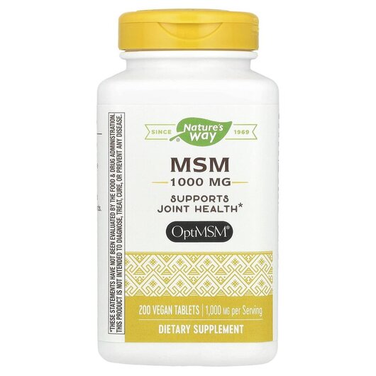 Основное фото товара МСМ с OptiMSM 1000 мг, MSM Pure OptiMSM 1000 mg 200, 200 таблеток
