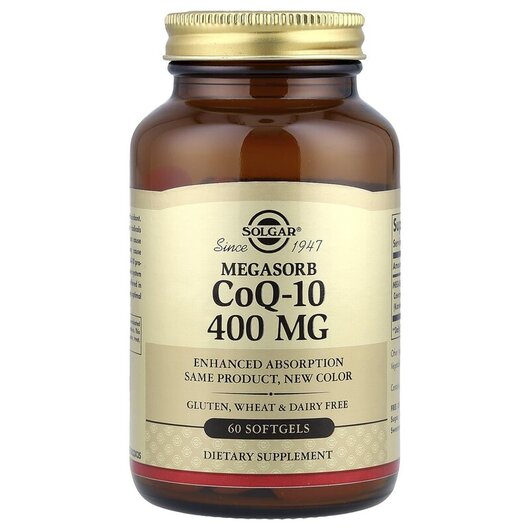 Основное фото товара Solgar, Коэнзим Q-10 400 мг, Megasorb CoQ-10 400 mg, 60 капсул