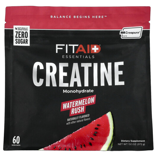 Основне фото товару FITAID, Essentials Creatine Watermelon Rush, Креатин, 372 г