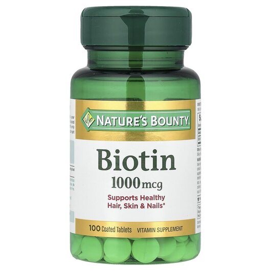Основне фото товару Biotin 1000 mcg Основне фото товару Nature's Bounty, Biotin 1000 mcg, Біотин 1000 мкг, 100 табле