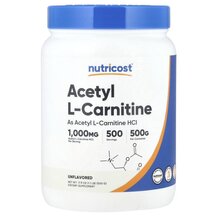 Acetyl L-Carnitine Unflavored L-Карнитин Nutricost 500 г