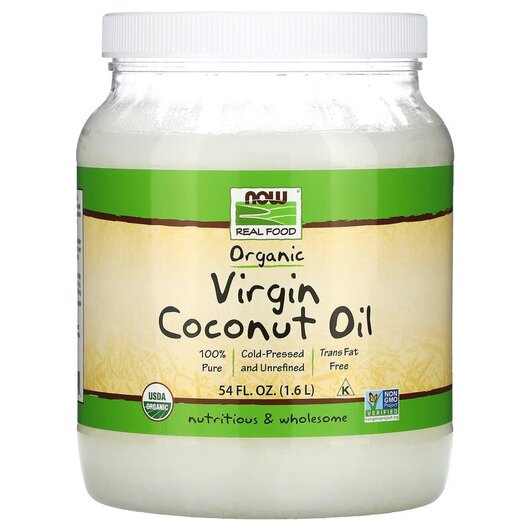 Основне фото товару Real Food Organic Virgin Coconut Oil Основне фото товару NOW Foods, Real Food Organic Virgin Coconut Oil, Кокосова олія, 1