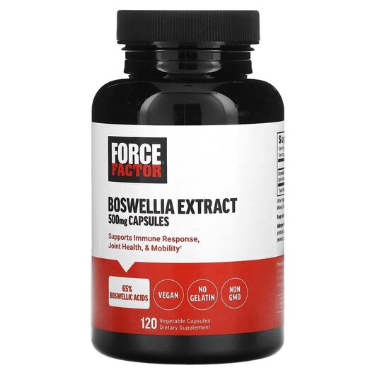 Основне фото товару Force Factor, Boswellia Extract 500 mg, Босвелія, 120 капсул