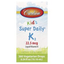 Kid's Super Daily K2 Витамин K2 MK-7 Carlson 10.16 мл Kid's Super Daily K2 Витамин K2 MK-7 Carlson 10.16 мл