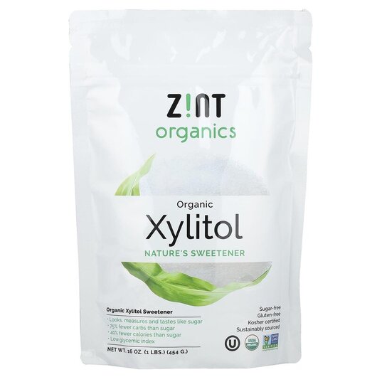 Основное фото товара Organic Xylitol Nature's Sweetener Основное фото товара Zint, Подсластитель, Organic Xylitol Nature's Sweetener, 454
