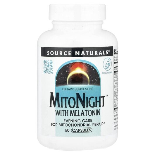 Основное фото товара Source Naturals, Мелатонин, MitoNight With Melatonin, 60 капсул