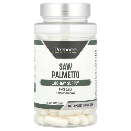 Основне фото товару Saw Palmetto 500 mg Основне фото товару Probase Nutrition, Saw Palmetto 500 mg, Со Пальметто, 100 капсул
