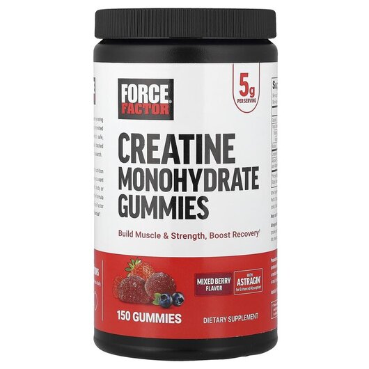 Основне фото товару Force Factor, Creatine Gummies, Креатин, 150 таблеток