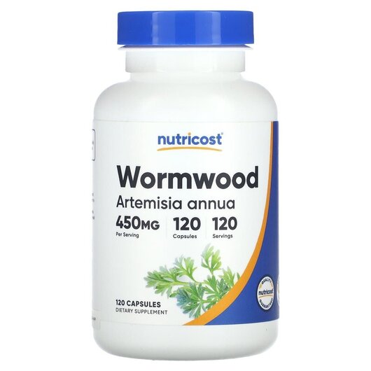 Основне фото товару Wormwood 450 mg Основне фото товару Nutricost, Wormwood 450 mg, Полин, 120 капсул