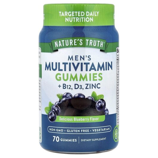 Основное фото товара Men's Multivitamin + B-12 D3 Zinc Blueberry Основное фото товара Nature's Truth, Витамины для мужчин, Men's Multivitamin
