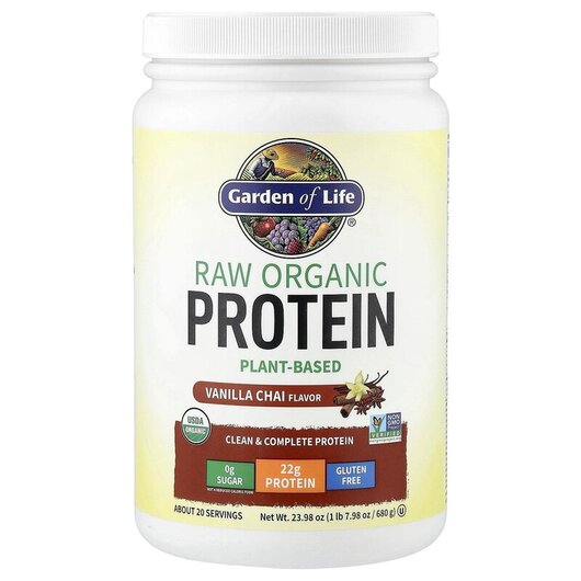 Основне фото товару Garden of Life, RAW Organic Protein Vanilla, Органічний Протеїн, 