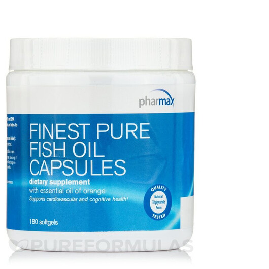 Основне фото товару Pharmax, Finest Pure Fish Oil Orange Flavor, Омега 3, 180 капсул