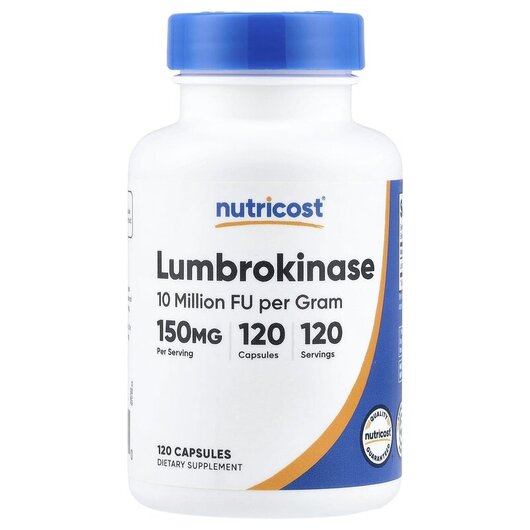 Основное фото товара Nutricost, Люмброкиназа, Lumbrokinase 150 mg, 120 капсул