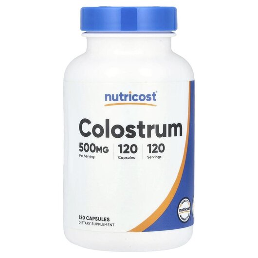 Основное фото товара Nutricost, Колострум, Colostrum 500 mg, 120 капсул
