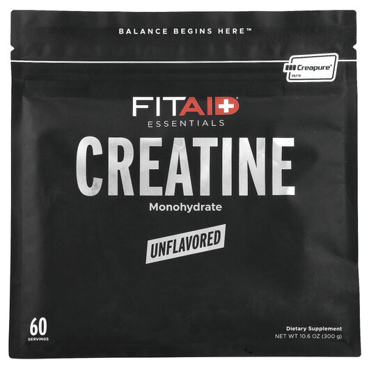 Основне фото товару FITAID, Essentials Creatine Monohydrate Unflavored, Креатин, 300 