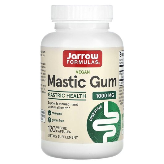 Основне фото товару Mastic Gum 1000 mg Основне фото товару Jarrow Formulas, Mastic Gum, Мастикова смола, 120 капсул