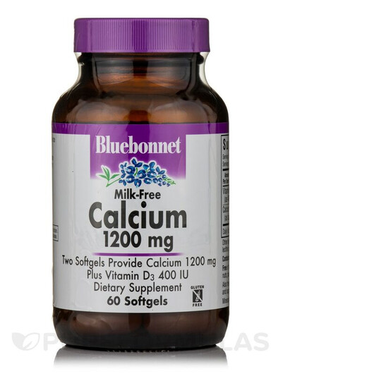 Основне фото товару Calcium 1200 mg Plus Vitamin D3 400 IU Milk-Free, Вітамін D, 60 к