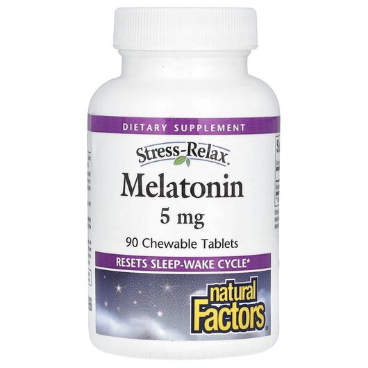 Основное фото товара Natural Factors, Мелатонин, Melatonin 5 mg, 90 таблеток