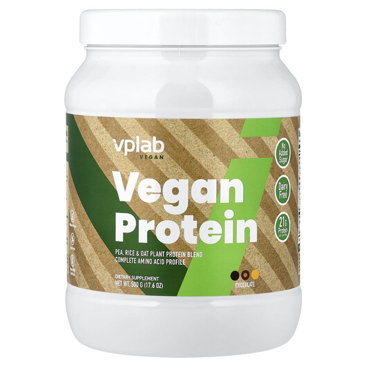 Основне фото товару Vplab, Vegan Protein Chocolate, Протеїн Веганский, 500 г