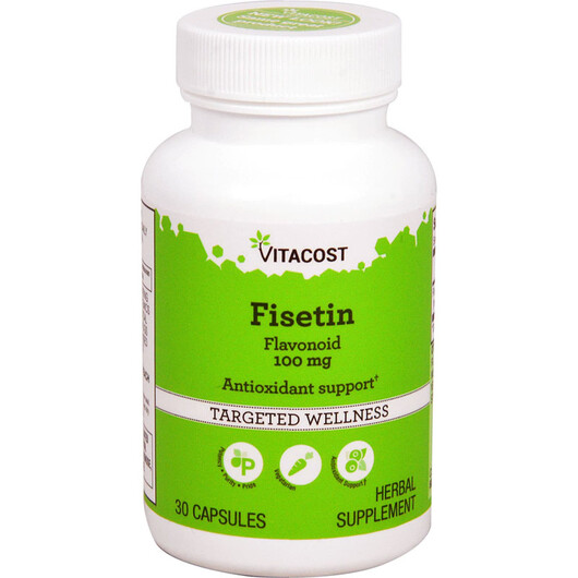 Основне фото товару Vitacost, Fisetin Flavonoid 100 mg, Фісетин, 30 капсул