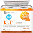 Фото товара Витамины D3 + K2, Vitamin K2-D3 Gummy Peach Flavor, 60 таблеток