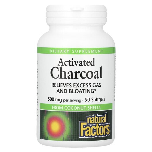 Основне фото товару Activated Charcoal 500 mg Основне фото товару Activated Charcoal 500 mg 90, Активоване вугілля, 90 капсул