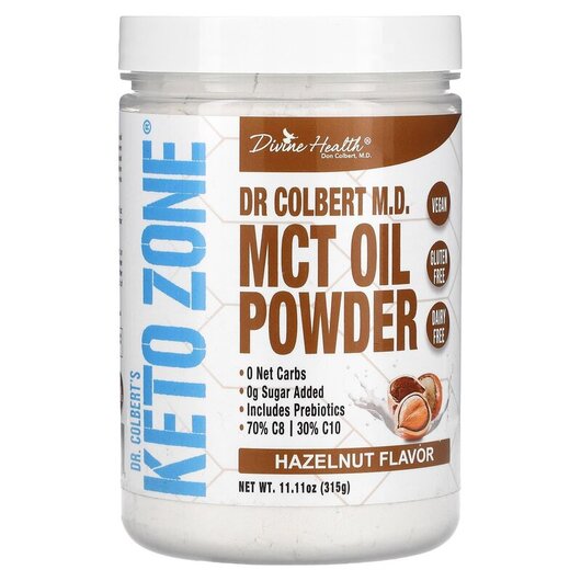 Основне фото товару Dr. Colbert's Keto Zone MCT Oil Powder Hazelnut, МСТ Тригліц