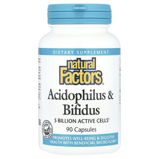 Основне фото товару Acidophilus & Bifidus 5 Billion, Лактобацилус Ацидофілус, 90 