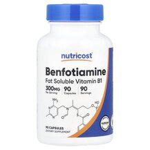 Benfotiamine 300 mg Бенфотиамин Nutricost 90 капсул
