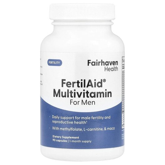 Основное фото товара FertilAid for Men Основное фото товара Fairhaven Health, Поддержка Либидо, FertilAid for Men, 90 капсул