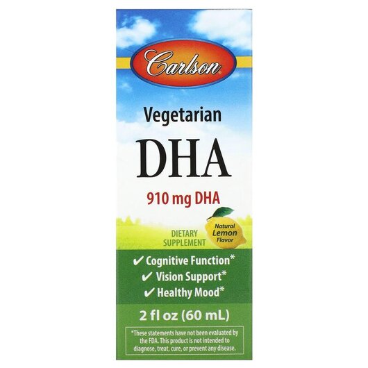 Основное фото товара Vegetarian DHA Natural Lemon 910 mg Основное фото товара Carlson, ДГК, Vegetarian DHA Natural Lemon 910 mg, 60 мл