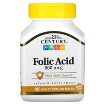 Вітамін B9 Фолієва кислота Folic Acid 800 mcg 21st Century Вітамін B9 Фолієва кислота Folic Acid 800 mcg 21st Century