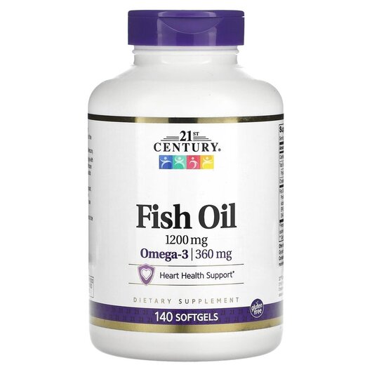 Основне фото товару 21st Century, Fish Oil 1200 mg, Риб'ячий жир 1200 мг, 140 ка