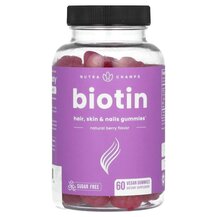 Biotin Hair Skin & Nails Gummies Sugar Free Natural Berry