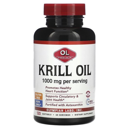 Основне фото товару Krill Oil Основне фото товару Olympian Labs, Krill Oil, Олія Антарктичного Кріля, 120 капсул
