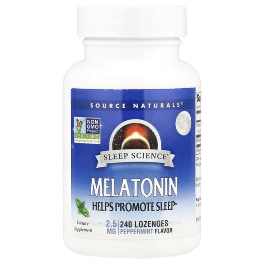Основное фото товара Melatonin Peppermint 2.5 mg Основное фото товара Source Naturals, Мелатонин, Melatonin Peppermint 2.5 mg, 240 табл