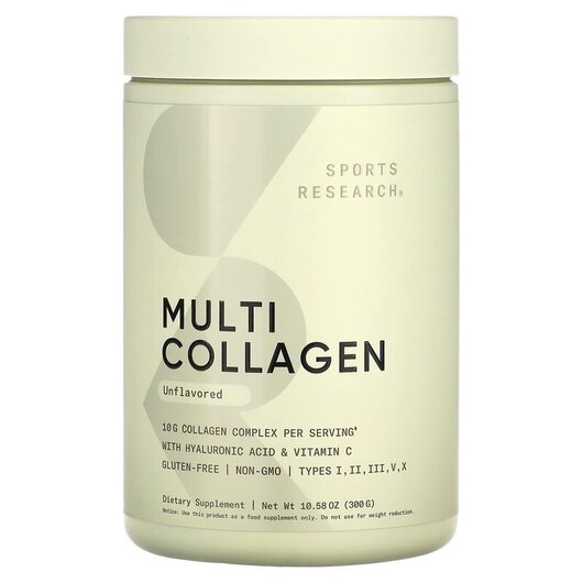Основное фото товара Sports Research, Коллаген, Multi Collagen Complex Unflavored 1, 3