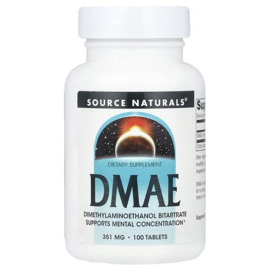 Основное фото товара Source Naturals, Диметиламиноэтанол, DMAE 351 mg, 100 таблеток
