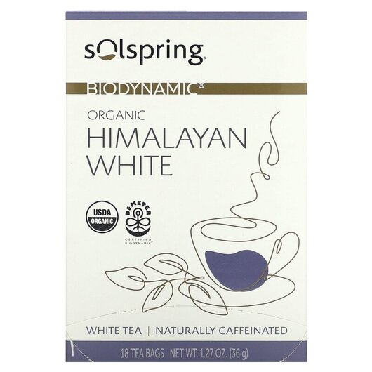 Основное фото товара Solspring Biodyanimic Organic Himalayan White Tea 18 Tea Bags Основное фото товара Solspring Biodyanimic Organic Himalayan White Tea, Органический ч