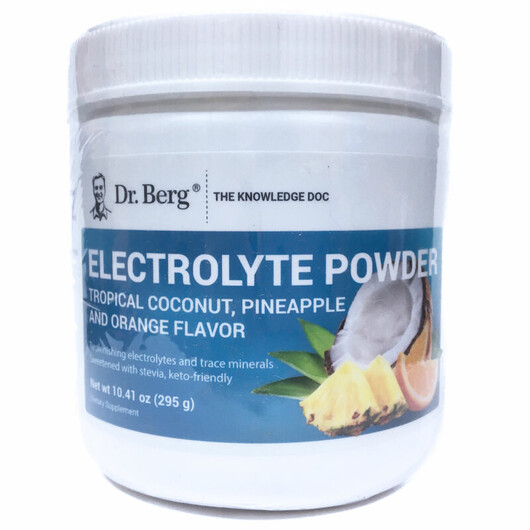 Основне фото товару Dr. Berg, Electrolyte Powder Tropical Coconut, Електроліти, 295 г