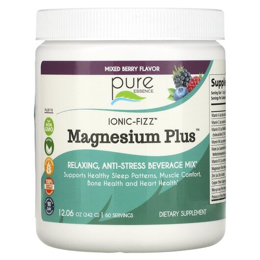 Основное фото товара Pure Essence, Магний Ягода, Ionic-Fizz Magnesium Plus, 342 г
