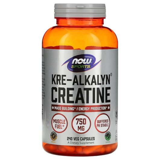 Основне фото товару NOW Foods, Kre-Alkalyn Creatine, Креатин, 240 капсул
